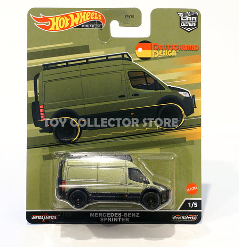 Hot Wheels Deutschland Design Mercedes Benz Sprinter Van in Green Diecast